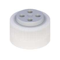 Cole-Parmer VapLock™ Solvent Delivery Cap with EPDM Air Inlet Valve, Four 1/4-28 ports, 38-430; 1/EA