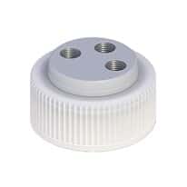 Cole-Parmer VapLock™ Solvent Delivery Cap w/ 304 SS Port Thread Inserts, three 1/4"-28, 38 mm Wako; 1/ea