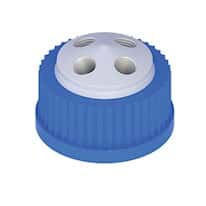 Cole-Parmer VapLock™ Solvent Delivery Cap, four 1/4"-28 ports, GL32; 1/ea