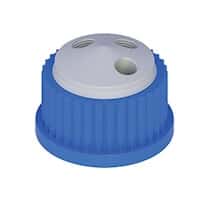 Cole-Parmer VapLock™ Solvent Delivery Cap, three 1/4"-28 ports, GL25; 1/ea