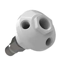 Cole-Parmer VapLock™ Solvent Waste Manifold, PP, Justrite SS, 1x1/2" NPTF, 3x1/4" NPTF; 1/ea