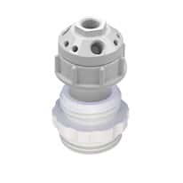 Cole-Parmer VapLock™ Solvent Waste Manifold, PTFE, 2" Fine, 1x1/2"NPT, 3x1/4"NPT, 6x1/4-28UNF; 1ea