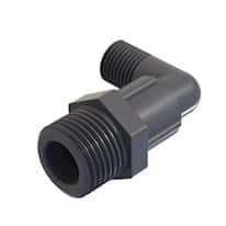 Cole-Parmer VapLock™ Filter Adapter, 90° elbow, 1/4" NPT(M) x 1/2" NPT(M), polypropylene; 1/ea
