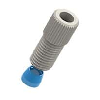 Cole-Parmer VapLock™ Fitting, White POM w/ Blue ETFE, Straight, Compression to Threaded Adapter, 3/16" OD x 5/16-24 UNF(M); 1/EA