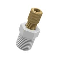 Cole-Parmer VapLock™ Fitting, Brown PEEK Nut, Natural ETFE Ferrule, Straight, Compression to Threaded Adapter, 4.0 mm OD x 1/4" NPT(M); 1/EA
