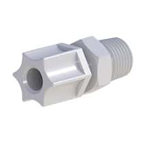 Cole-Parmer VapLock™ Fitting, Polypropylene, Straight, Compression to Threaded Adapter, 1/4" OD Tubing x 1/4" NPT(M); 5/PK