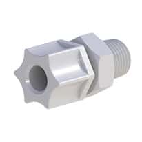 Cole-Parmer VapLock™ Fitting, Polypropylene, Straight, Compression to Threaded Adapter, 3/8" OD Tubing x 1/4" NPT(M); 5/PK
