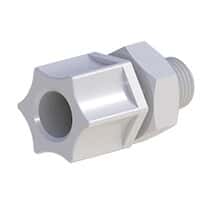 Cole-Parmer VapLock™ Fitting, Polypropylene, Straight, Compression to Threaded Adapter, 1/2" OD Tubing x 1/4" NPT(M); 5/PK