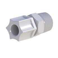 Cole-Parmer VapLock™ Fitting, Polypropylene, Straight, Compression to Threaded Adapter, 1/2" OD Tubing x 1/2" NPT(M); 5/PK
