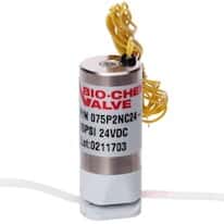 Cole-Parmer VapLock™ Solenoid Operated Pinch Valve, Two-Way Normally Closed, 1/32" ID Silicone; 24 VDC