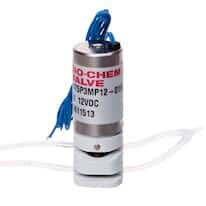 Cole-Parmer VapLock™ Solenoid Operated Pinch Valve, Three-Way, 1/32" ID Silicone, Mounting Holes; 12 VDC