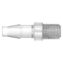 Cole-Parmer VapLock™ Fitting, Polypropylene,  Straight, Hose Barb to Threaded Adapter, 1/4" ID x 1/8" NPT(M); 1/EA