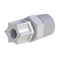 Cole-Parmer VapLock™ Fitting, Polypropylene, Straight, Compression to Threaded Adapter, 3/8" OD Tubing x 1/2" NPT(M); 1/EA