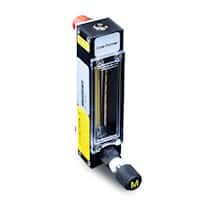 Cole-Parmer Variable Area Flowmeter, 65 mm, Aluminum Fitting, 1/8" NPT(F), 12,058 mL/min. (Air), 364 mL/min. (H2O), Cartridge Valve