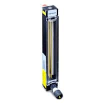Cole-Parmer Variable Area Flowmeter, 150 mm, Aluminum Fitting, 1/8" NPT(F), 816 mL/min. (Air), 19.2 mL/min. (H2O), Cartridge Valve