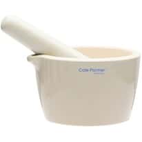 Cole-Parmer Mortar and Pestle Set, Porcelain, 400 mL; 8/PK