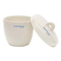 Cole-Parmer High-Form Crucible with Cover,  Porcelain, 15 mL; 12/PK