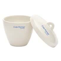 Cole-Parmer High-Form Crucible with Cover,  Porcelain, 40 mL; 12/PK