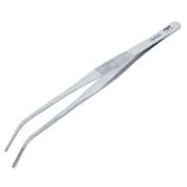 Cole-Parmer Stainless Steel Tweezers, Curved Tip, Serrated, 178mm; 12/PK