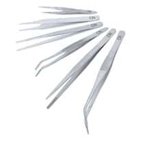 Cole-Parmer Stainless Steel Tweezers & Forceps, Set of 6 w/Pouch
