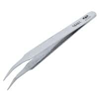 Cole-Parmer Stainless Steel Tweezers, Curved Serrated Tip, 114mm; 12/PK