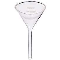 Cole-Parmer Short Stem Funnel, Glass, 75 mm dia; 6/PK