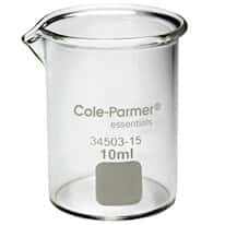 Cole-Parmer Plus Griffin Low-Form Beaker, Glass, 10 mL; 12/PK