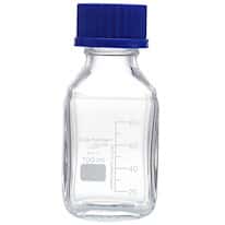 Cole-Parmer Glass Media Bottles, Class A, Square, 100 mL (3.4 oz); 10/PK
