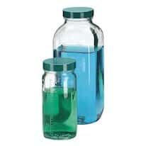 Cole-Parmer 7984 Graduated Round Bottle, Clear Glass, 250mL; 24/CS