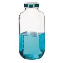 Cole-Parmer GLC-01287 Pre-Cleaned Square Wide-Mouth Bottle, Clear Glass, 60mL; 48/CS