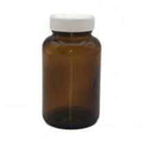 Cole-Parmer Wide-Mouth Packer Bottle, Type III Amber Glass (Soda-Lime), 125mL (4 oz); 24/CS