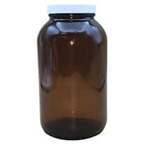 Cole-Parmer Wide-Mouth Packer Bottle, Amber Glass, 1250mL (8.5 oz); 6/CS
