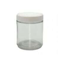 Cole-Parmer Straight-Sided Round Jar, Clear Glass, 125mL (4 oz); 24/CS