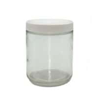 Cole-Parmer Straight-Sided Round Jar, Clear Glass, 250mL (8.5 oz); 24/CS