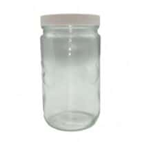 Cole-Parmer Straight-Sided Round Jar, Clear Glass, 1000mL (34 oz); 12/CS
