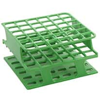 Cole-Parmer Durable Tube Rack, Half Size, POM, 13mm, 36-Place, Green; 8/CS