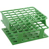 Cole-Parmer Durable Tube Rack, Half Size, POM, 16mm, 36-Place, Green; 8/CS