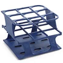Cole-Parmer Durable Tube Rack, Half Size, POM, 30mm, 9-Place, Blue; 8/CS