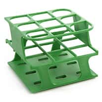 Cole-Parmer Durable Tube Rack, Half Size, POM, 30mm, 9-Place, Green; 8/CS
