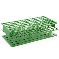 Cole-Parmer Durable Tube Rack, Full Size, POM, 16mm, 72-Place, Green; 8/CS