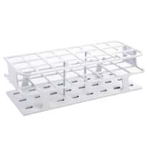 Cole-Parmer Durable Tube Rack, Full Size, POM, 30mm, 24-Place, White; 8/CS