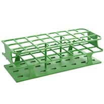 Cole-Parmer Durable Tube Rack, Full Size, POM, 30mm, 24-Place, Green; 8/CS