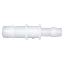 Cole-Parmer Hose Barb Fitting, Straight Reducer, Natural Kynar®, Cleanroom Packed, 1/8" ID x 1/16" ID; 10/Pk