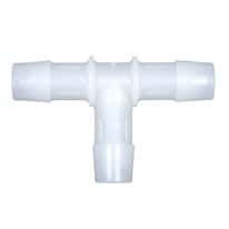 Cole-Parmer Hose Barb Fitting, Tee Union, Natural Kynar®, Cleanroom Packed, 3/16" ID; 10/Pk