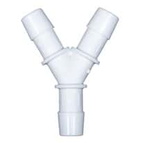 Cole-Parmer Hose Barb Fitting, Y Union, White Nylon, Cleanroom Packed, 3/32" ID; 10/Pk