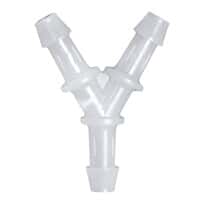 Cole-Parmer Hose Barb Fitting, Y Union, HDPE, Cleanroom Packed, 3/16" ID; 10/Pk