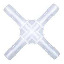Cole-Parmer Hose Barb Fitting, Cross Union, Animal-Derivative-Free Polypropylene, Cleanroom Packed, 3/8" ID; 10/Pk