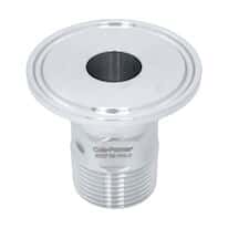 Cole-Parmer Fitting, 316L Stainless Steel, Straight, Sanitary Clamp to Threaded Adapter, 3/4" Clamp x 1/8" NPT(M); 1/Each