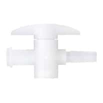 Cole-Parmer 1-Way Stopcock, Natural Kynar PVDF, Locking Male x Female; 10/Pk