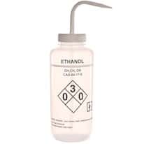 Cole-Parmer Safety Wash Bottle, LDPE, Vented, Ethanol, 1000mL (32oz); 4/PK